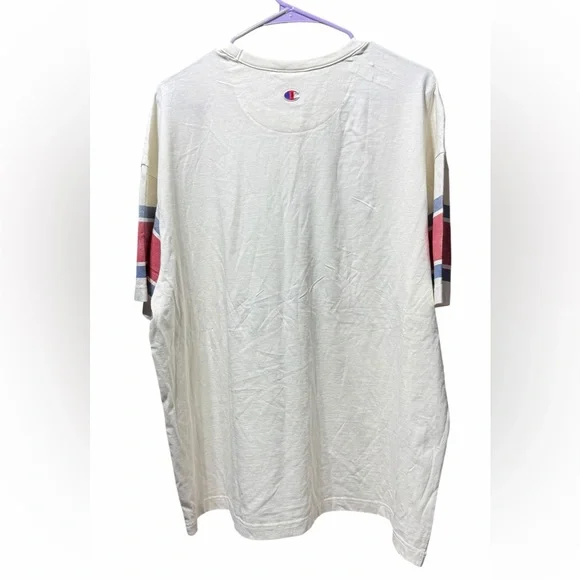 NWT Champion Men's Cream and Red Graphic Tee - Picture 2 of 3